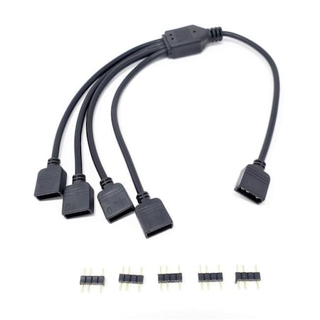 Micro Connectors Micro Connectors F04-04ARGB30-2P Addressable RGB 1 to 4 Splitter Cable - 30CM - 2 per Pack F04-04ARGB30-2P